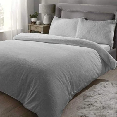 Imagen de Rapport Juego de Funda nórdica y Almohada para Cama Individual, Color Plateado, suelto