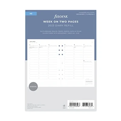 Imagen de Filofax Agenda vertical 2023 con vista semanal mínima A5 cita, blanco, 23 68593