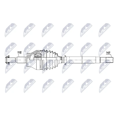 Imagen de NTY NPW CH 154 Árbol de transmisión Eje delantero, izquierda 657mm