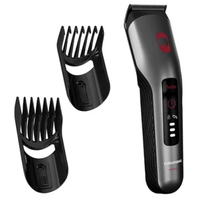 Imagen de GRUNDIG ProClub MC 8030 Cortapelos y barba con sensor BeardCare, tecnología Titanium Blades, 2 peines para diferentes longitudes de corte, larga duración, húmedo seco, cromado mate oscuro rojo