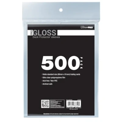 Imagen de Ultra PRO 500 unidades de protector baraja transparente Gloss estándar, protege y almacena tarjetas coleccionables, deportivas, MTG, D&amp;D, tamaño para adaptarse a