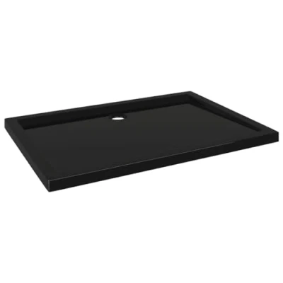 Imagen de vidaXL Plato de Ducha Rectangular Placa Receptor Cuarto Baño Aseo Inodoro Resistente a Arañazos Manchas Antideslizante ABS Negro 70x100 cm