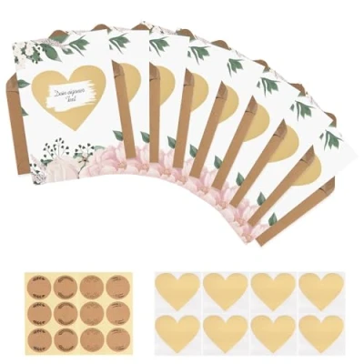 Imagen de Carehabi tarjetas para rascar escribir, tarjeta de felicitación, postal cumpleaños, feliz cumpleaños como juego postales, ideal felicitación y cupón