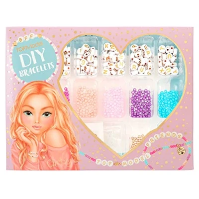 Imagen de Depesche 12186 TOPModel Kit de manualidades para hacer pulseras DIY, incl. cinta elástica, muchas cuentas y abalorios, bolsas regalo e instrucciones