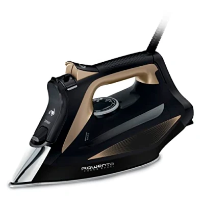 Imagen de Rowenta Focus Excel Placha de vapor vertical 2700 W, golpe 180 gr/min, continuo 45 suela Microsteam Laser 400, antigoteo, función Eco, ahorro energía, Negro Marrón