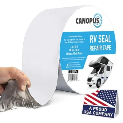 Imagen de CANOPUS Cinta Adhesiva de Butilo para Caravanas, Blanca (10cm x 10m)