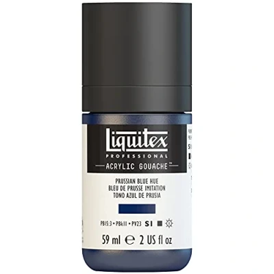 Imagen de Liquitex Professional Gouache acrílico extrafino viscocidad Baja, Tubo 59 ml, Tono Azul De Prusia