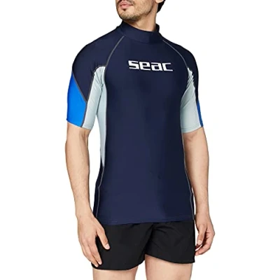 Imagen de SEAC RAA Short EVO Camiseta para Snorkeling y Natación con Protección UV, Hombre, Azul Claro, XXL