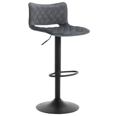 Imagen de WOLTU Taburete Bar, Alto de Cocina, Cocina con Asiento Ajustable en Altura, Respaldo y Reposapiés, Tapizado Terciopelo, Gris Oscuro, BH392dgr 1