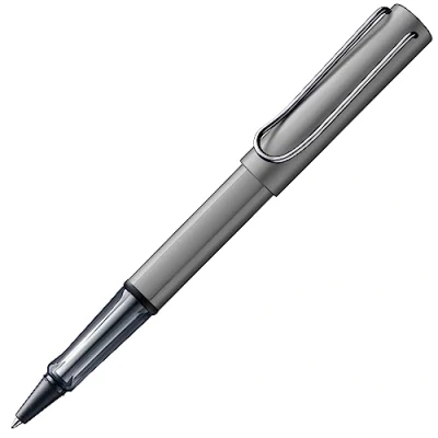 Imagen de Lamy AL star graphite Bolígrafo Rollerball con grip transparente, ergonómico y ancho de trazo M cuerpo aluminio ligero incluye recambio roller 63 en negro