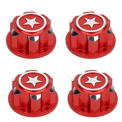 Imagen de Drfeify Tuerca de Rueda Hexagonal RC, 4 Piezas Metal Tuercas Montaje 17 mm Compatible con Summit Traxxas RC Coche(Rojo)