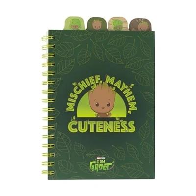 Imagen de Grupo Erik Cuaderno Marvel Groot A5 con 4 separadores punteado Bullet Journal libreta de notas Bloc