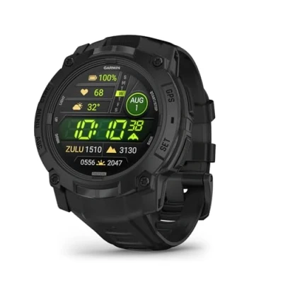 Imagen de Garmin Instinct 3 Tactical Edition, 50 mm, Reloj Inteligente con GPS Resistente al Agua, Pantalla AMOLED, Funciones Tacticas, Monitorización de la Salud, Linterna LED, hasta 24 días autonomía, Negro