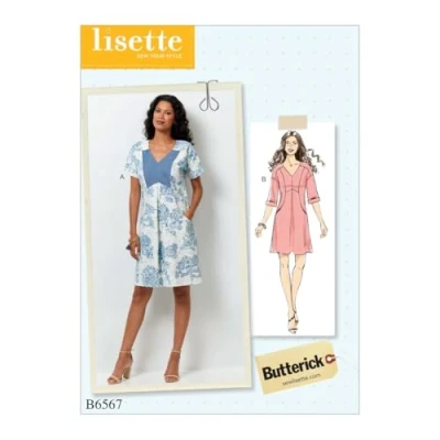Imagen de Butterick Patterns 6567 Vestido para Mujer, tamaño A5, 17 x 0,5 22 cm, Multicolor
