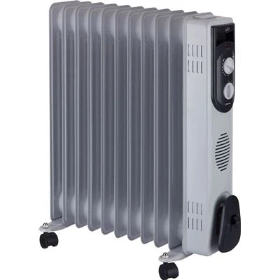 Imagen de JATA R111 Radiador de Aceite con 11 Módulos, 2500 W, 3 Potencias Calor, Termostato Regulable, Ruedas Giratorias