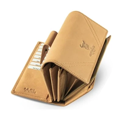 Imagen de Matador® Billetera Grande de Mujer Cuero Genuino Billetero Tarjetero XXL Probado por TÜV Protección RFID/NFC Incluida Caja Regalo
