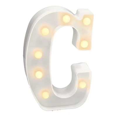 Imagen de JANDEI letras led iluminadas, letra C con luz blanca cálida, luces decoración y ambiente, nocturna bodas, cumpleaños, escaparates, números (funcionan pilas)