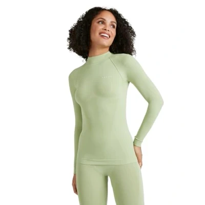 Imagen de FALKE Warm Turtleneck W L/S SH hilo funcional secado rápido termo 1 pieza, Capa de base superior Mujer, Verde (Quiet Green 7378), XL