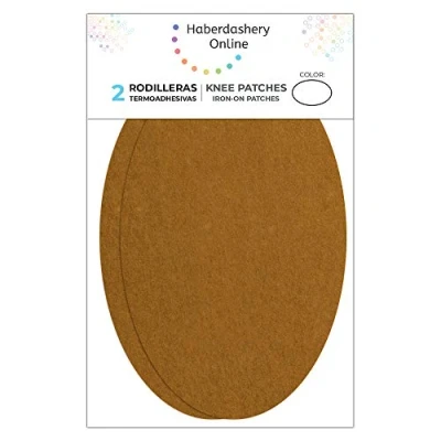 Imagen de 2 rodilleras de Ante color Teja termoadhesivas para planchar. Coderas proteger tu ropa y reparación pantalones, chaquetas, jerseys, camisas. 16 x 10 cm. Ref. 95.