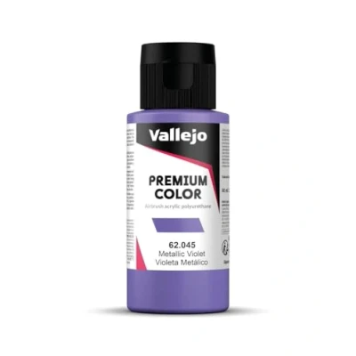 Imagen de Vallejo Premium Color Pintura Acrílica a Base de Agua en Violeta Metálico para Aerógrafo. Metalizada Modelismo y Maquetas Botella 60 Ml con Tapón Bisagra