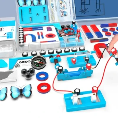 Imagen de Imán para niños, kits de experimentos científicos, electroimán y kit circuito simple, herramientas la escuela, laboratorio, educación, proyectos física, incluye barra/anillo/herradura