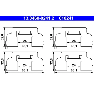 Imagen de Kit d&#039;accessoires, plaquette de frein à disque ATE 13.0460 0241.2