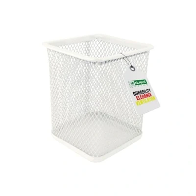 Imagen de D.RECT Portalápices cuadrado de metal cubo Malla multifunción vaso para bolígrafos colores nacarados