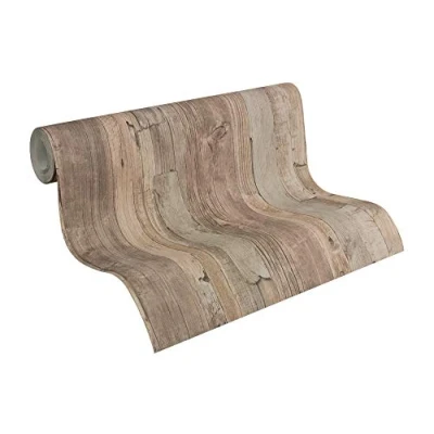 Imagen de A.S. Création Papel Pintado de Pared con Diseño Madera en Beige y Marrón para Diferentes Espacios 10,05 m x 0,53
