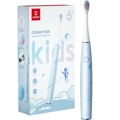 Imagen de Oclean Cepillo de dientes eléctrico sónico para niños, cerdas suaves aptas cepillado ultra silencioso, temporizador integrado 2 minutos, impermeable IPX7, mayores 5 años (azul)