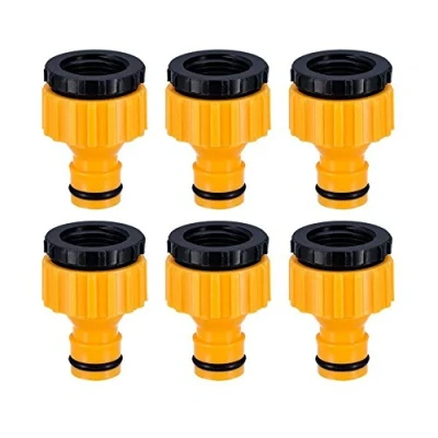 Imagen de TOPWAYS® 3/4 Pulgadas y 1/2 Pulgada BSP 2in1 Plástico Adaptador de Grifo roscado Exterior Conector Manguera Graden Tap Connector Threaded Faucet Adapter 6 Piezas