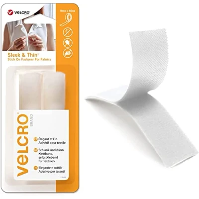 Imagen de VELCRO Brand Correas totalmente Puprose Fuerte gancho y bucle autoadhesivo más rápido perfecto para manualidades, reparaciones de ropa dobladillos Blanco 19 mm x 60 cm