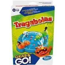 Imagen de Hasbro Gaming Tragabolas Grab and Go Juego portátil para 2 Jugadores Infantil Viajes Incluye hipopótamos comilones Versión español Portuguesa