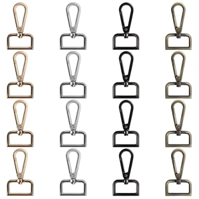 Imagen de Belle Vous Llaveros Mosquetones Pequeños de Metal con Anilla en D Colores (Pack 16) Ancho Interno 26 mm Gancho Langosta para Cordel, Joyas, Carteras/Bolso, Proyectos Costura y Manualidades