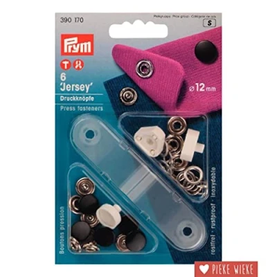Imagen de Prym Fastneres Sin Costuras, Negro, 12 mm, Schwarz, 6 Stück,