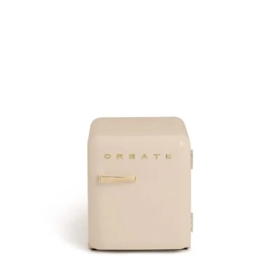 Imagen de CREATE / RETRO FRIDGE 50 GOLD/Frigorífico arena maneta oro 85W, minibar, un estante, diseño retro, cm, dos repisas, capacidad de 48L, bajo consumo, 50x44x49,8 cm