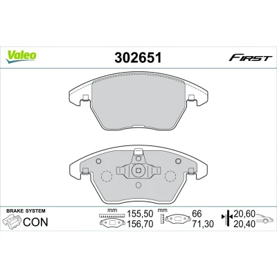 Imagen de VALEO 302651 Juego de pastillas freno Eje delantero excl. contacto avisador desgaste Chapa antichirridos VOLKSWAGEN: Jetta 4
