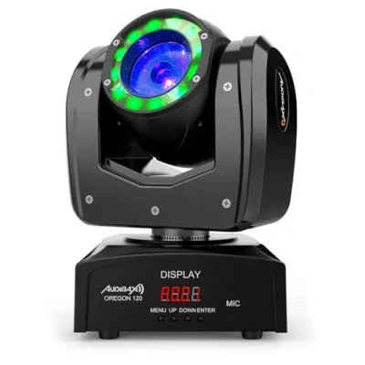 Imagen de Audibax Oregon 120 Cabeza Móvil para Discoteca con 1 Lado Beam LED Osram + Wash Configuración Independiente Genera Mezclas RGBW Potencia 60W 10W por