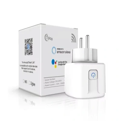 Imagen de proAMEDEN Enchufe Inteligente WiFi 16A 3500W, Smart Plug con Medición de Corriente, Control por Voz Google Home y Alexa, Remoto Función Temporizador (1 Wifi).