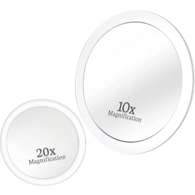Imagen de Mirrorvana Espejo Aumento 10X y 20X con Ventosa para Baño Espejos de Maquillaje Redondo sin Luz Viaje Portatil x20 x10