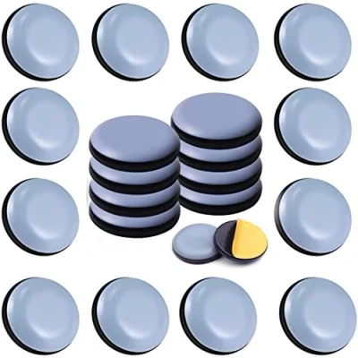 Imagen de Uni Fine 24 Piezas PTFE Teflón Redondos,Autoadhesivos Planeadores para Muebles,Deslizadores Muebles Ideal Mover Pesados, Ayudar en la mudanza y organizar Las oficinas(20 mm)