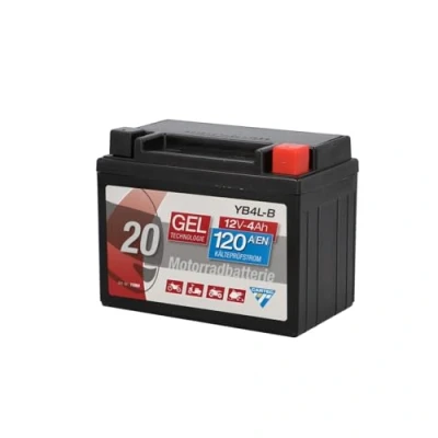 Imagen de Batería de motocicleta Cartec YB4L B 4Ah 56A tecnología gel Calidad OEM Almacenamiento a prueba ciclos Sin mantenimiento