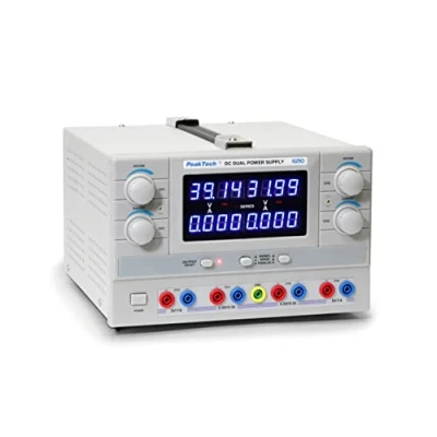 Imagen de Peak Tech 2 canales Linear DC fuente de alimentación laboratorio modulación dispositivo x 0 30 V/5 A 5 V/1 fijo Voltaje con transformador seguridad, 1 pieza, P 6210