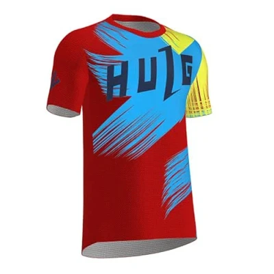 Imagen de Maillot Ciclismo Hombre Verano Bicicleta Montaña Bike MTB Camiseta con Mangas Cortas para De Carretera/Multideporte/Fitness (4XL,style 26)