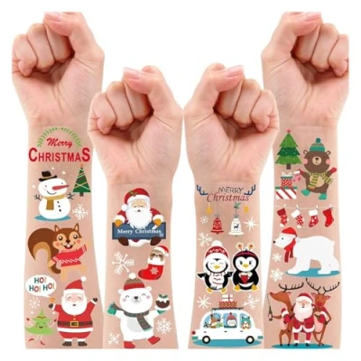 Imagen de Leesgel Relleno del Calendario Adviento, 6 Hojas Luminous Tatuajes Temporales Niños para Decoracion Navidad, Piñata Regalos Navidad Cumpleaños Juguete Calcetines