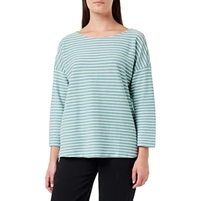 Imagen de TOM TAILOR Denim Señoras Manga larga con rayas y lazo 1023366, 26424 Mint Structure Stripe, M