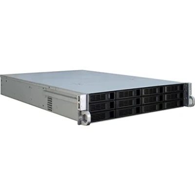 Imagen de Inter tech Ipc 2u 2412 Estante Negro, Plata Caja Pc / Server