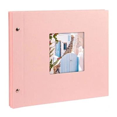 Imagen de goldbuch 26722 Bella Vista Álbum de Fotos 30 x 25 cm, 40 páginas Negras con Hojas separadoras pergamino, álbum Ampliable, Libro Lino, Color Rosa