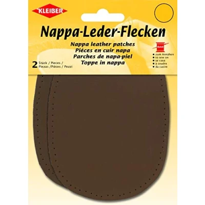 Imagen de Kleiber Leder Flecken Manchas de Cuero napa, marrón Oscuro, 12,5 x 10 cm, 2