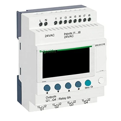 Imagen de Schneider Electric SR2B121B Relé Inteligente Compacto Zelio Logic sin Reloj, 12 I O, 24V AC, Monitor