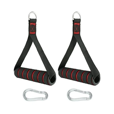 Imagen de QWORK® 2 Piezas Mango de Resistencia para Ejercicios, agarres poleas Gym, Ganchos, Accesorios Fitness